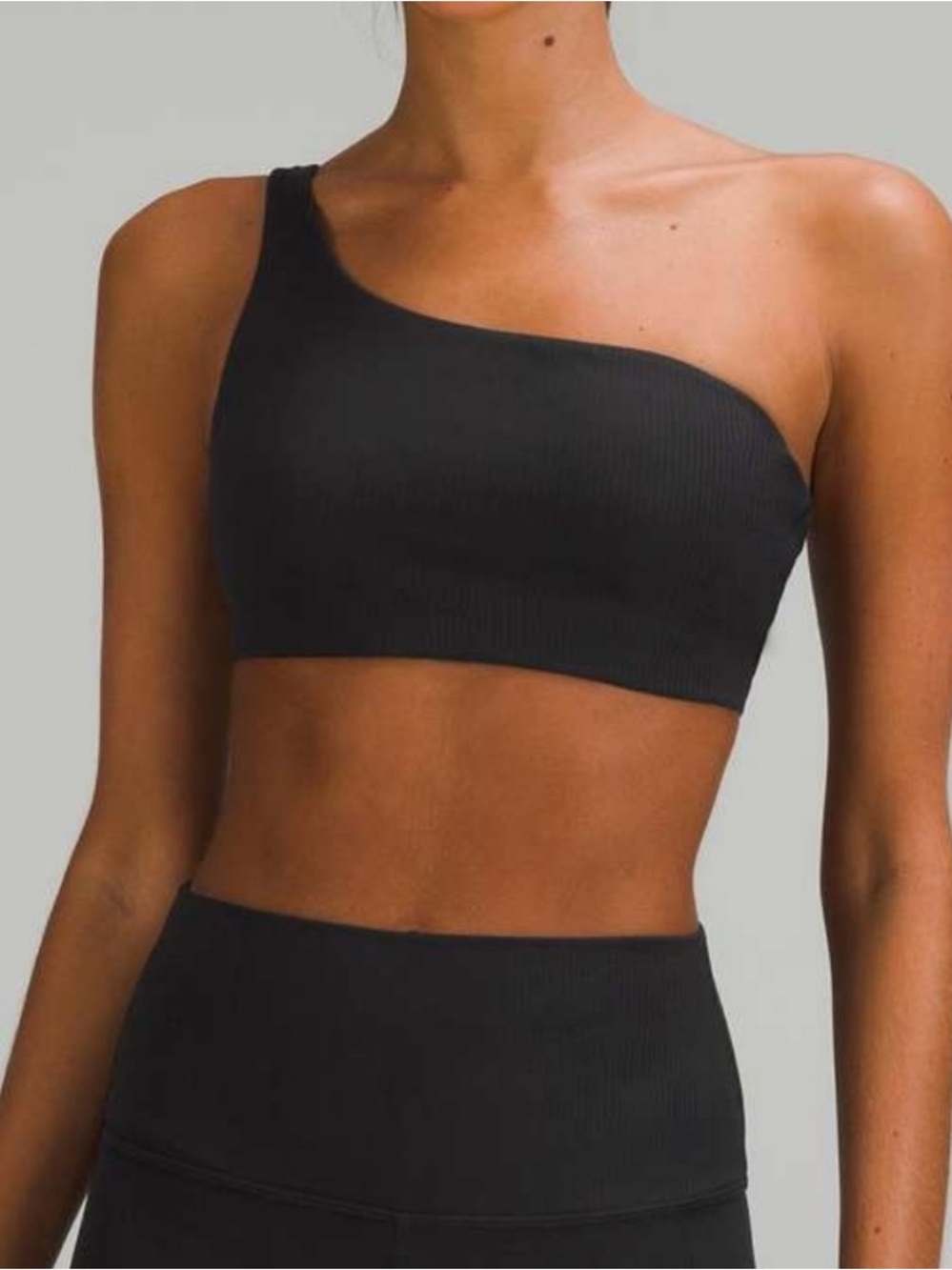Lululemon One-Shoulder Ribbed Nulu yoga Bra - Black